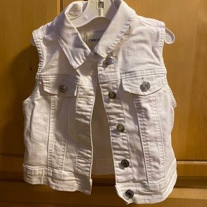 Girls Cherokee white denim vest